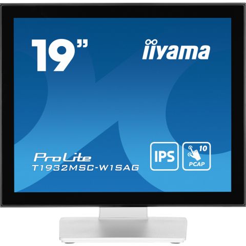 iiyama ProLite T1932MSC-W1SAG écran plat de PC 48,3 cm (19") 1280 x 1024 pixels Full HD LED Écran tactile Dessus de table Blanc
