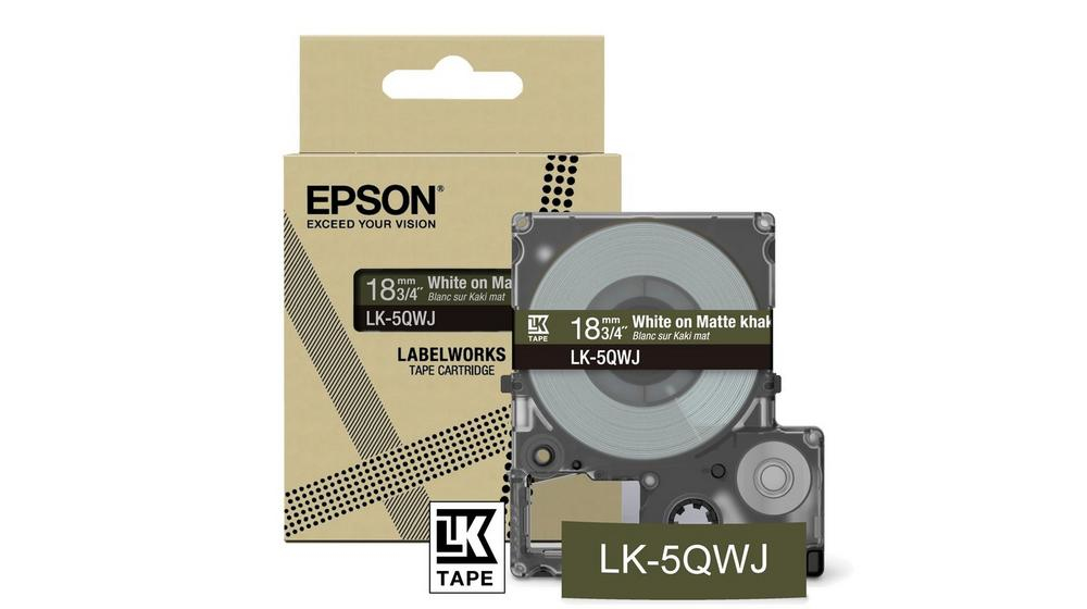 Epson LK-5QWJ Kaki, Blanc