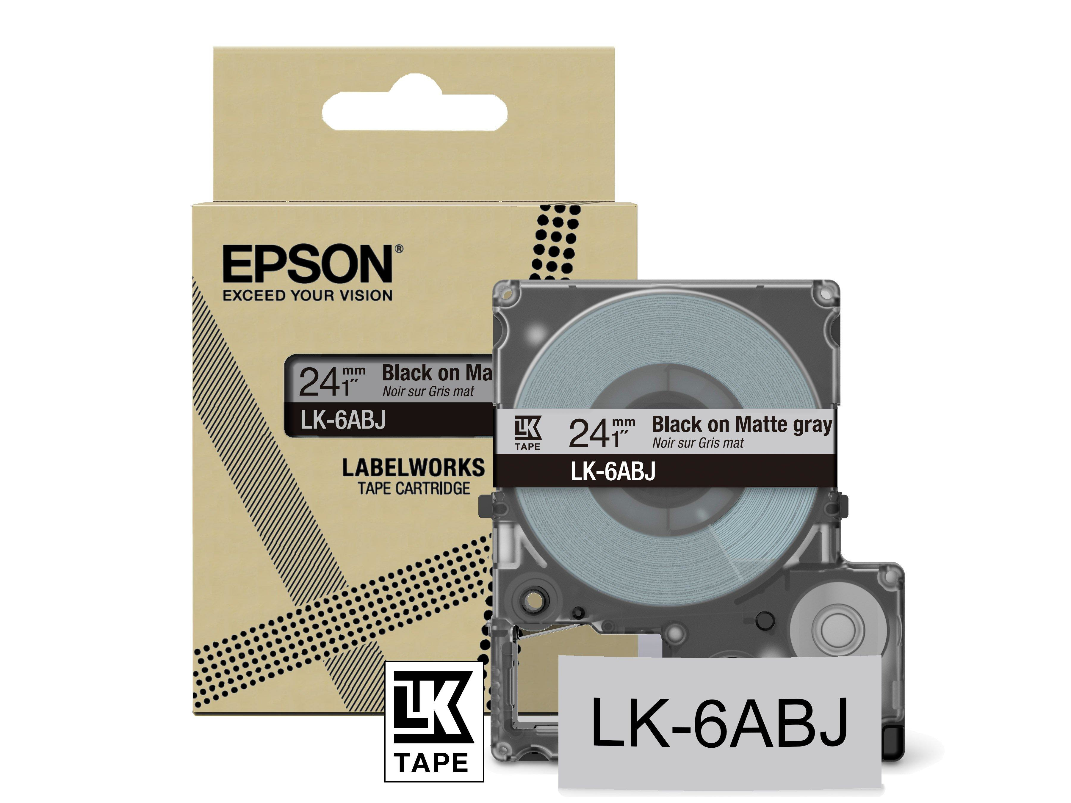Epson C53S672088 ruban d'étiquette Noir sur gris LK