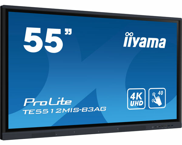 iiyama TE5512MIS-B3AG affichage de messages 139,7 cm (55") LCD 500 cd/m² 4K Ultra HD Intégré dans le processeur Android 8.0 18/7