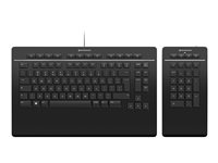 3Dconnexion Keyboard Pro with Numpad clavier USB + RF Wireless + Bluetooth QWERTY US International Noir