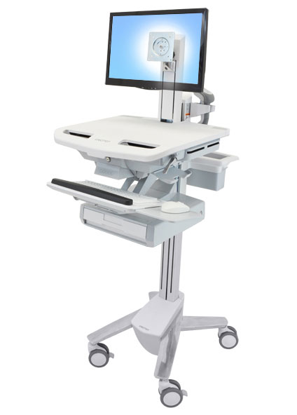 STYLEVIEW CART WITH LCD PIVOT 1 DRAWERS