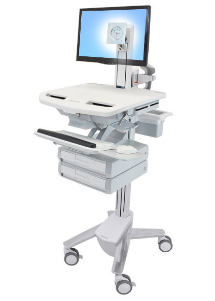 STYLEVIEW CART WITH LCD PIVOT 2 DRAWERS