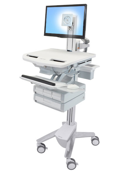STYLEVIEW CART WITH LCD PIVOT 4 DRAWERS