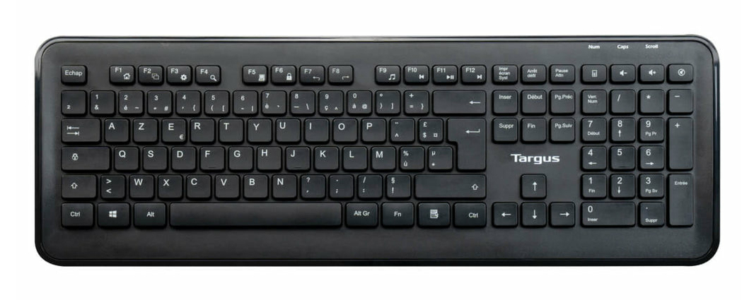 Targus AKM610FR clavier Souris incluse RF sans fil AZERTY Français Noir