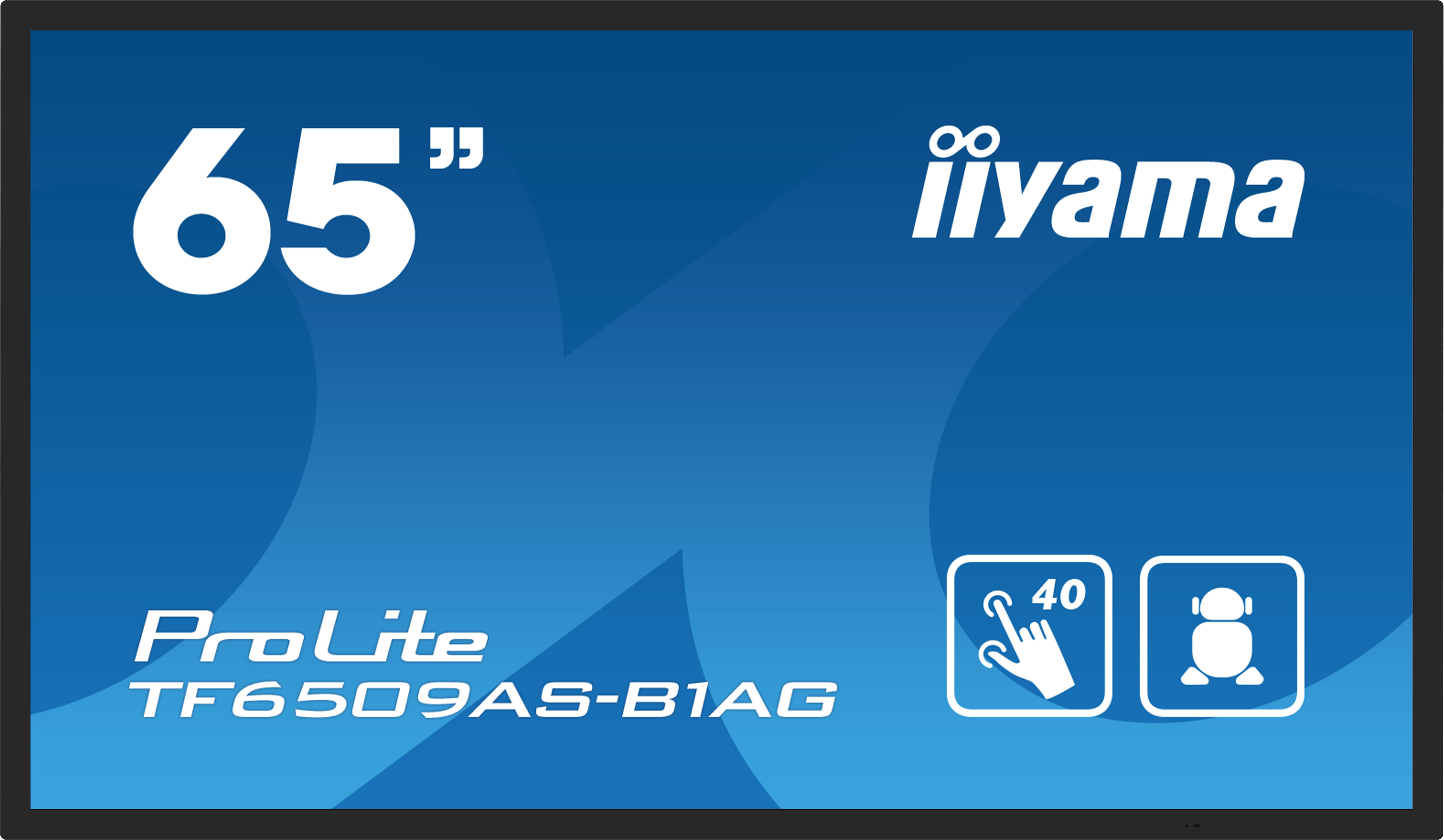 iiyama TF6539AS-B1AG affichage de messages Écran plat de signalisation numérique 163,8 cm (64.5") LED 500 cd/m² 4K Ultra HD Noir Écran tactile Intégré dans le processeur Android 24/7