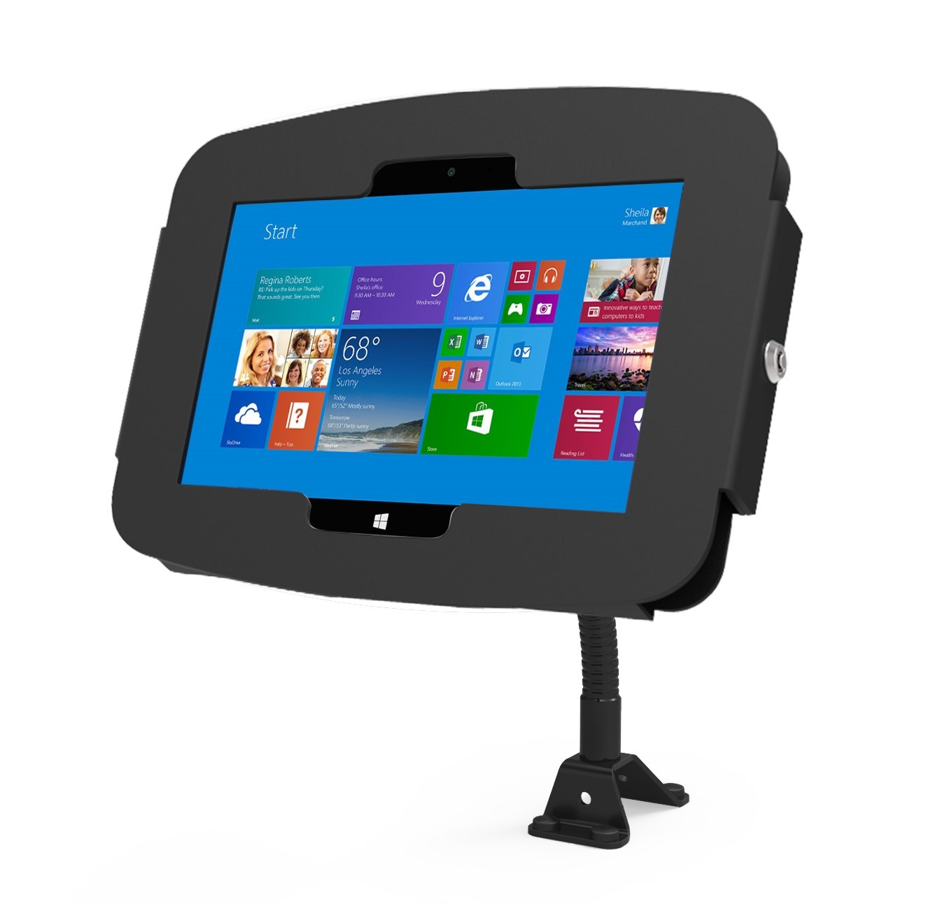 Compulocks Flex Arm Surface Pro 7 / Galaxy TabPro S Counter Top Kiosk Black