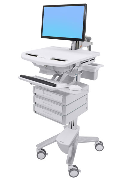 Ergotron Cart with LCD Arm, 3 Drawers