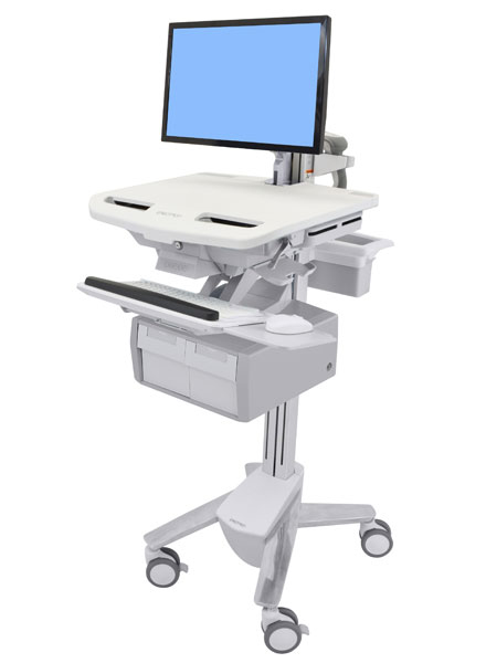 Ergotron Cart with LCD Arm, 2 Tall Drawer