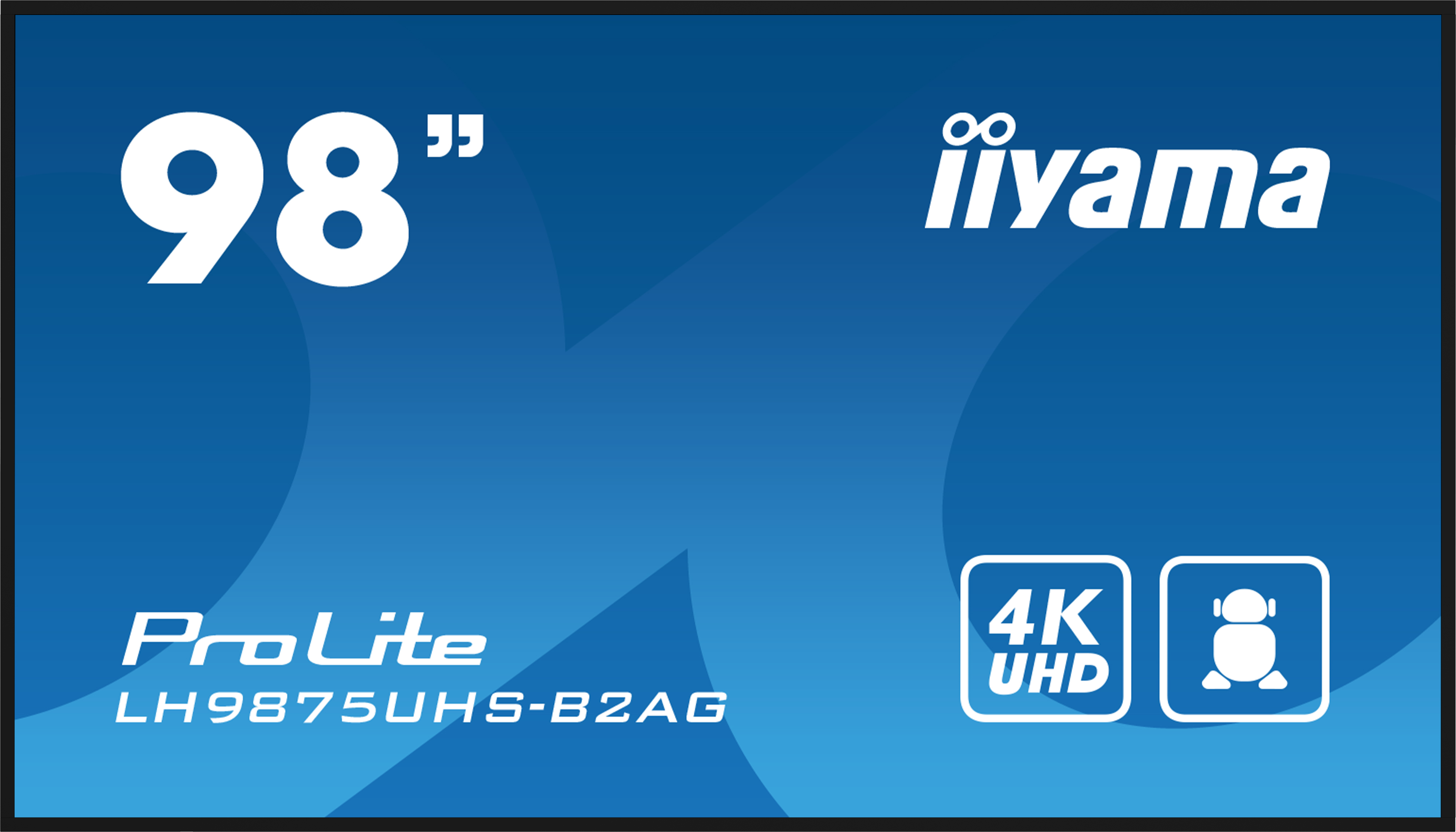 iiyama LH9875UHS-B2AG affichage de messages Écran plat de signalisation numérique 2,48 m (97.5") LED Wifi 500 cd/m² 4K Ultra HD Noir Intégré dans le processeur Android 11 24/7