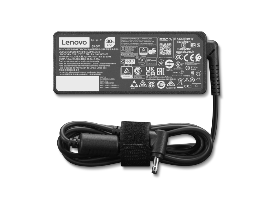 Lenovo 4X21K07722 adaptateur de puissance & onduleur Intérieure 65 W Noir