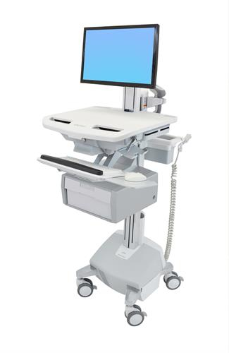 Ergotron Cart with LCD Pivot, LiFe Powered, 1 Tall Drawer