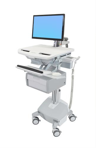 Ergotron Cart with LCD Arm, LiFe Powered, 1 Tall Drawer
