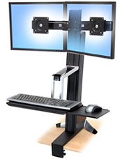 Ergotron WorkFit-S Dual Monitor Standing Desk Workstation