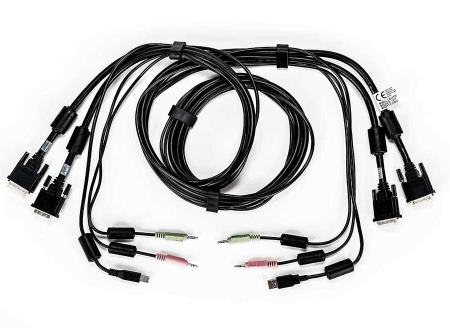 CABLE ASSY 2-DVI-I/1-USB/2-AUDIO 6FT