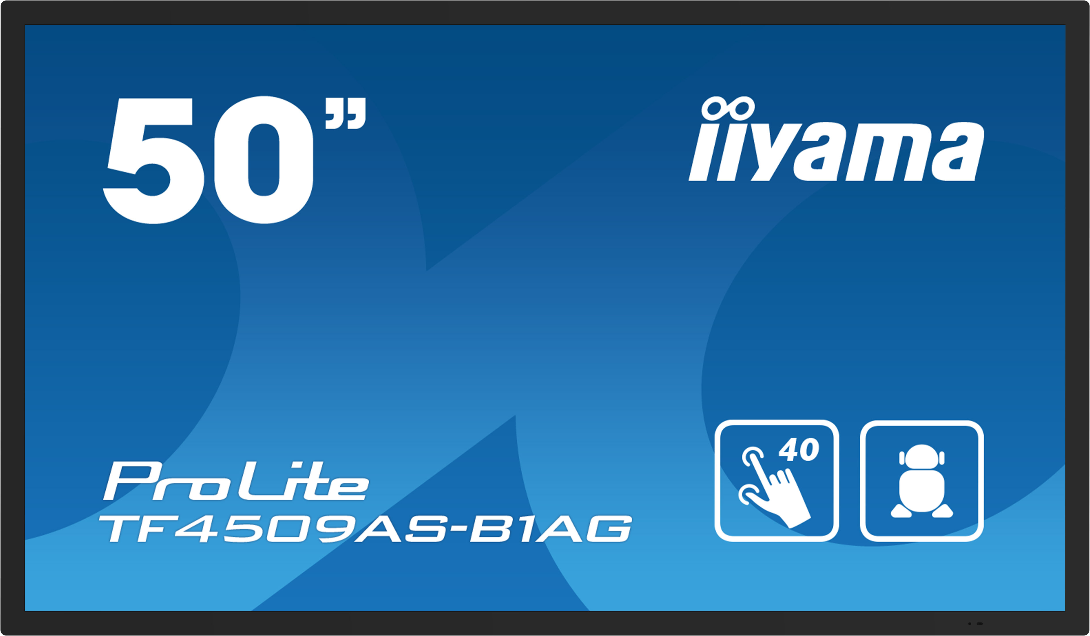 iiyama TF5039AS-B1AG affichage de messages Écran plat de signalisation numérique 125,7 cm (49.5") LED 500 cd/m² 4K Ultra HD Noir Écran tactile Intégré dans le processeur Android 24/7