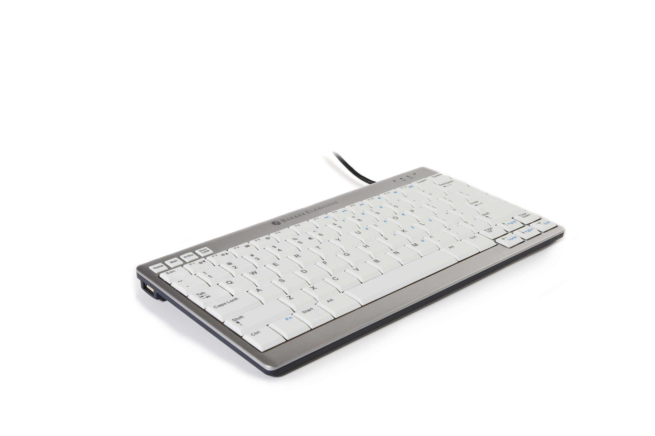 BakkerElkhuizen UltraBoard 950 clavier USB AZERTY Belge Argent, Blanc