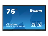 iiyama TE7512MIS-B3AG affichage de messages En forme de kiosk 190,5 cm (75") LCD Wifi 400 cd/m² 4K Ultra HD Noir Écran tactile Intégré dans le processeur Android 11 24/7