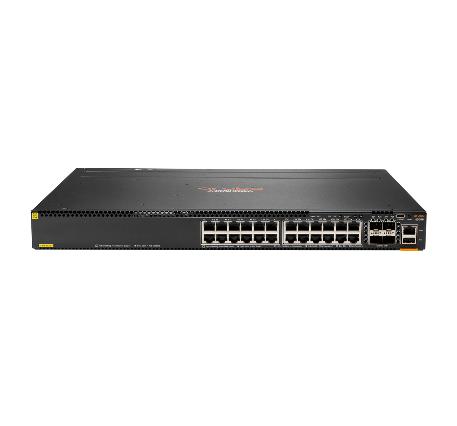 Aruba 6300M Géré L3 Gigabit Ethernet (10/100/1000) Connexion Ethernet, supportant l'alimentation via ce port (PoE) 1U Gris