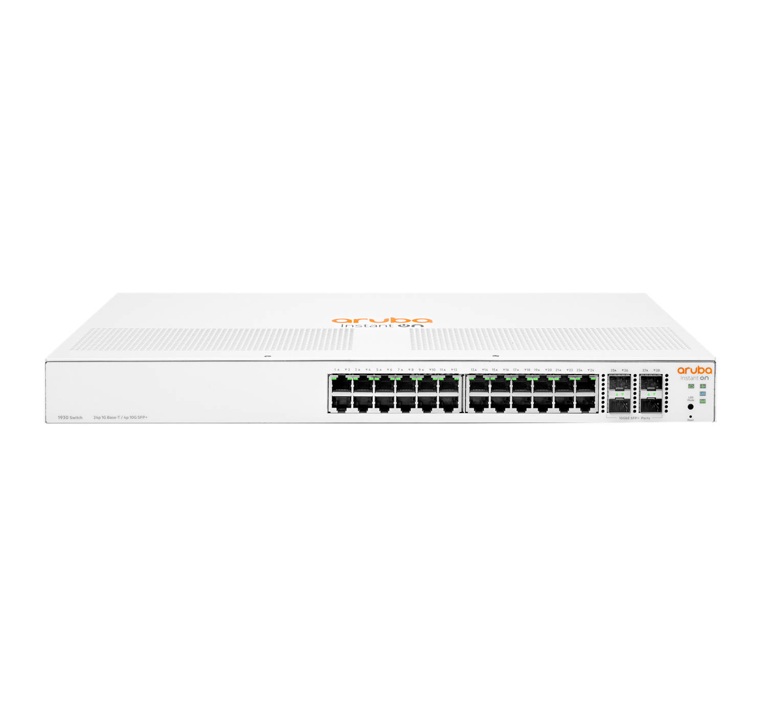 Aruba Instant On 1930 24G Class4 PoE 4SFP/SFP+ 195W Géré L2+ Gigabit Ethernet (10/100/1000) Connexion Ethernet, supportant l'alimentation via ce port (PoE) 1U Blanc