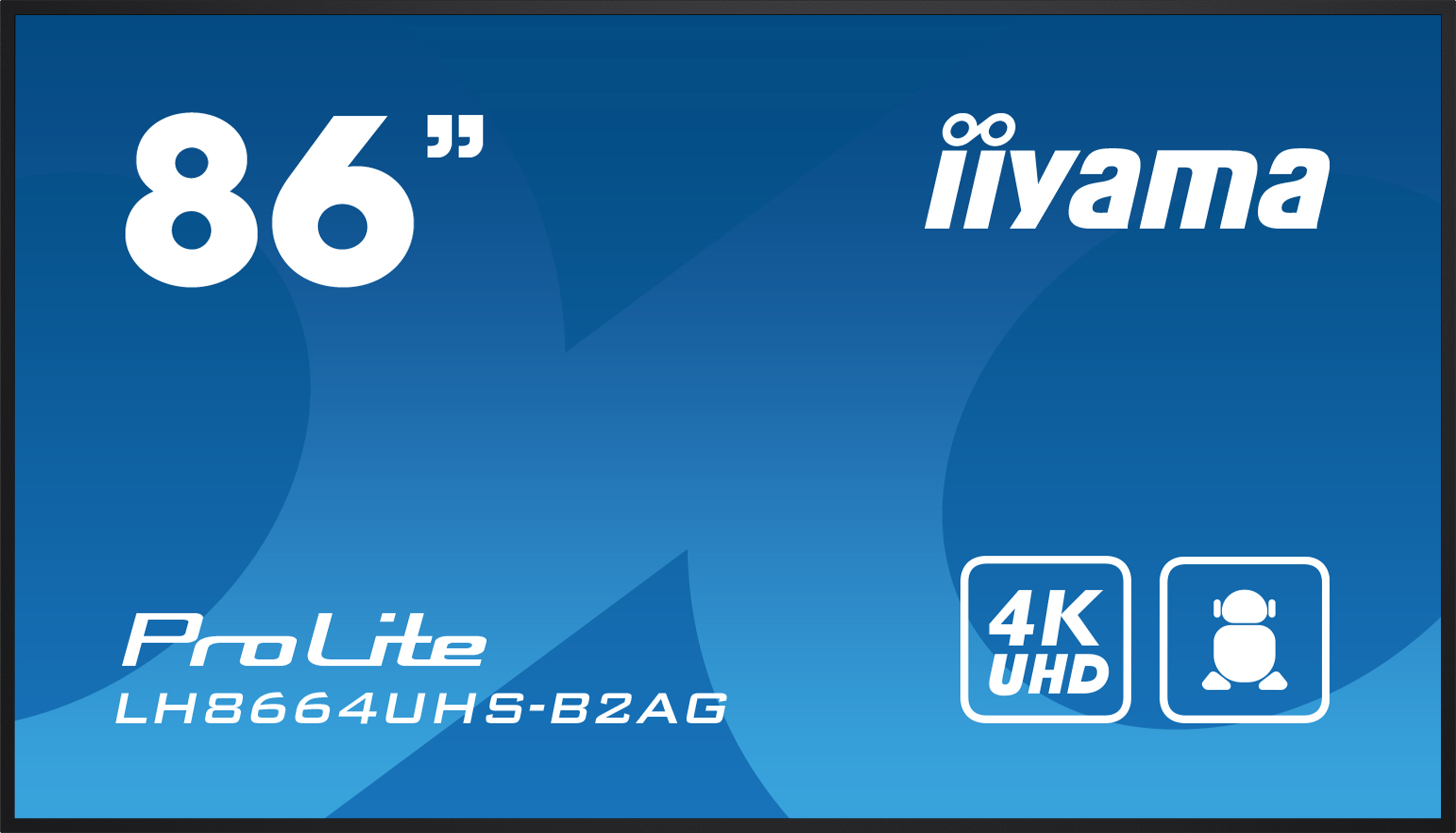 iiyama LH8664UHS-B2AG affichage de messages Écran plat de signalisation numérique 2,18 m (86") Wifi 500 cd/m² 4K Ultra HD Noir Intégré dans le processeur Android 24/7