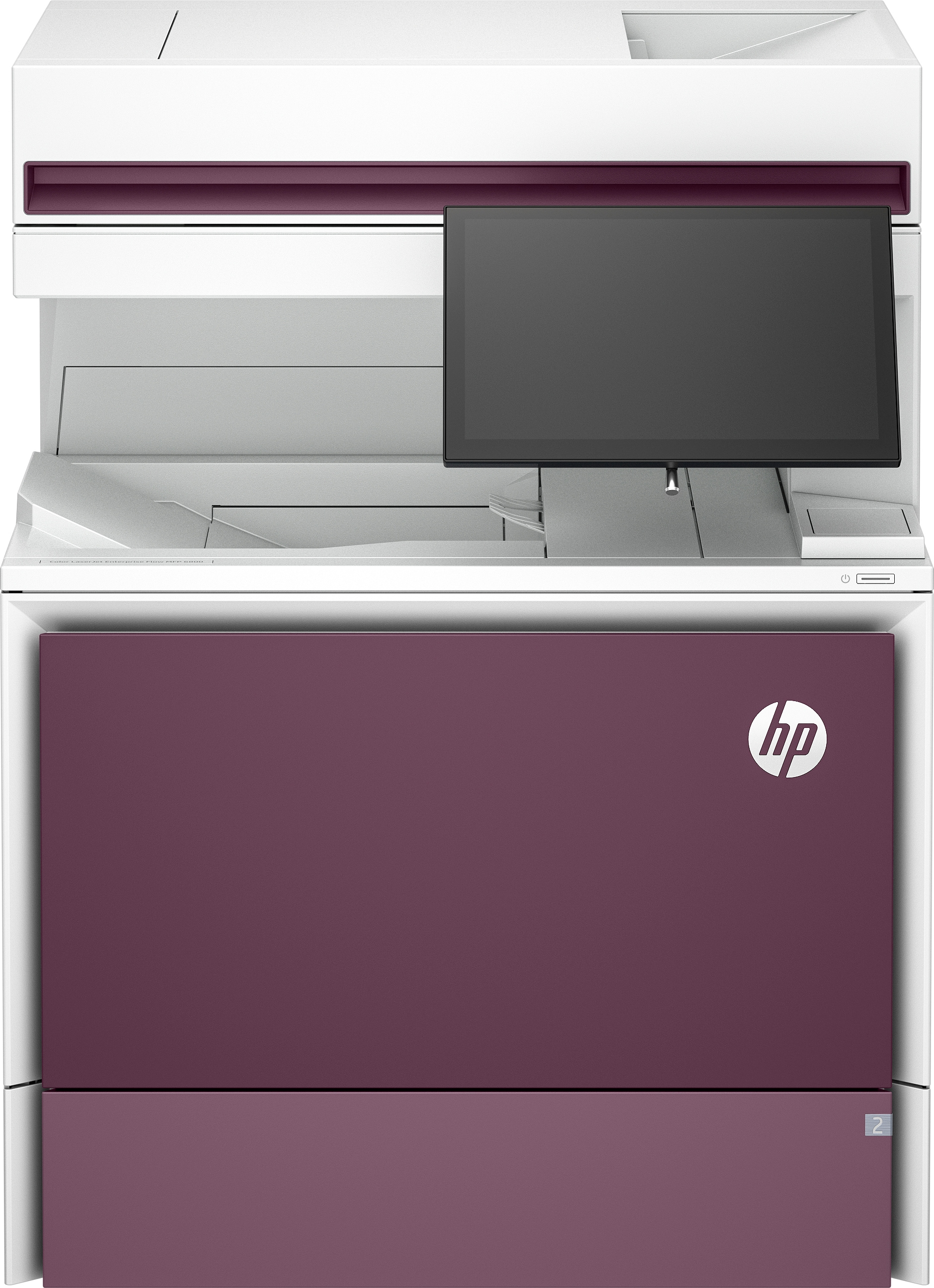 HP Imprimante multifonction Color LaserJet Enterprise Flow 6800zf, Impression, copie, scan, fax, Flow. Écran tactile. Agrafage. Cartouche TerraJet