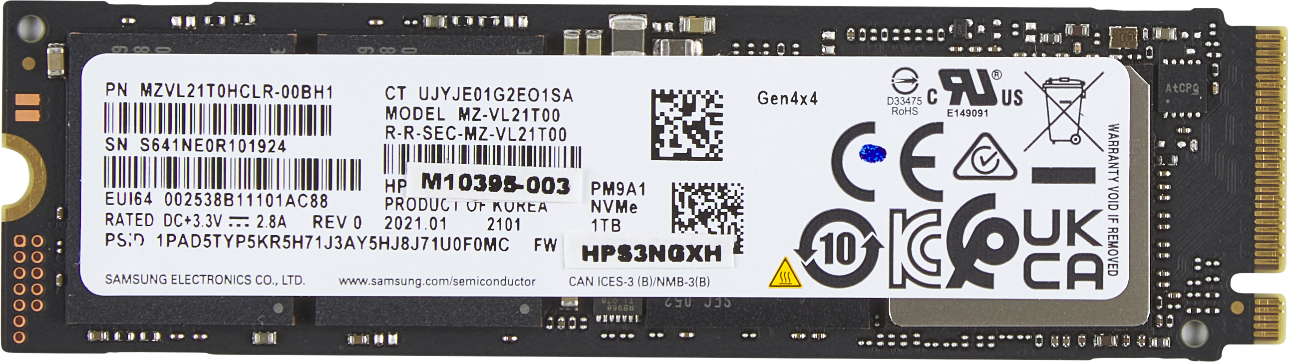 HP 1TB PCIe-4x4 NVMe M.2 SSD 1000 Go PCI Express 4.0