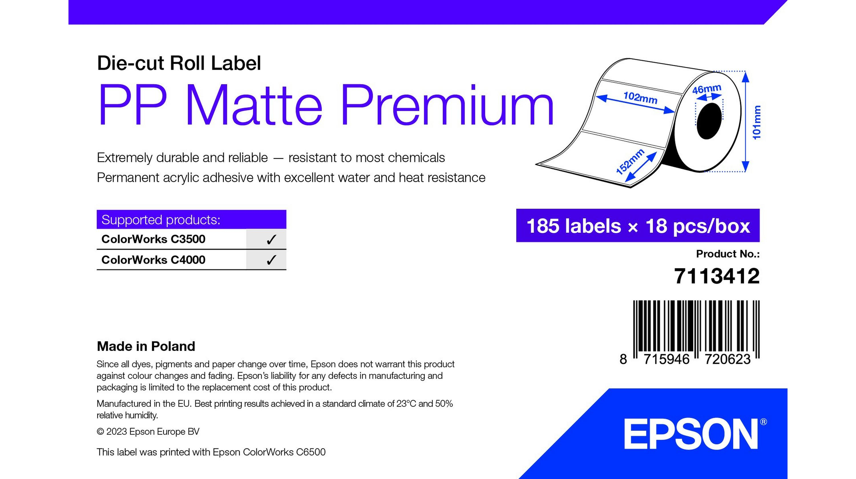 Epson 7113412 étiquette à imprimer Blanc Imprimante d'étiquette adhésive