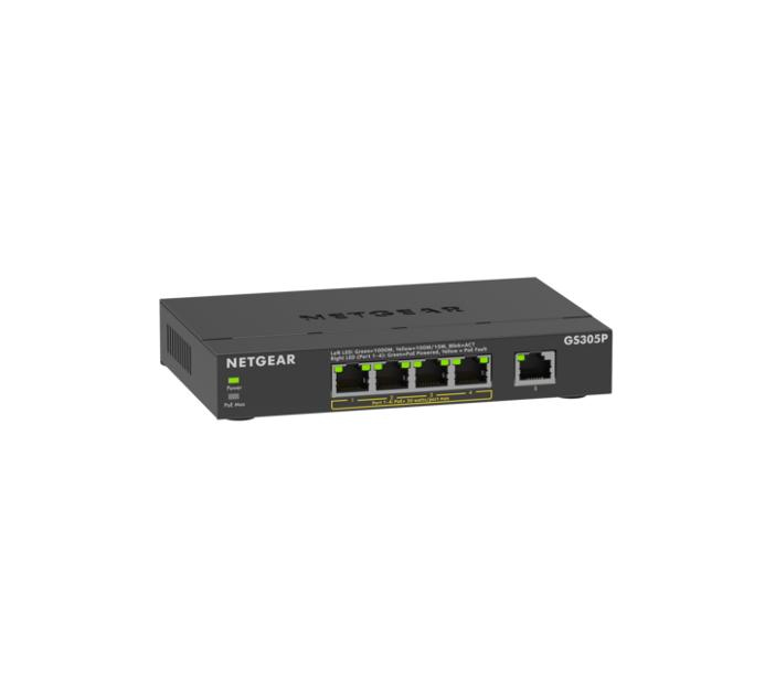 NETGEAR GS305Pv3 Non-géré Gigabit Ethernet (10/100/1000) Connexion Ethernet, supportant l'alimentation via ce port (PoE) Noir