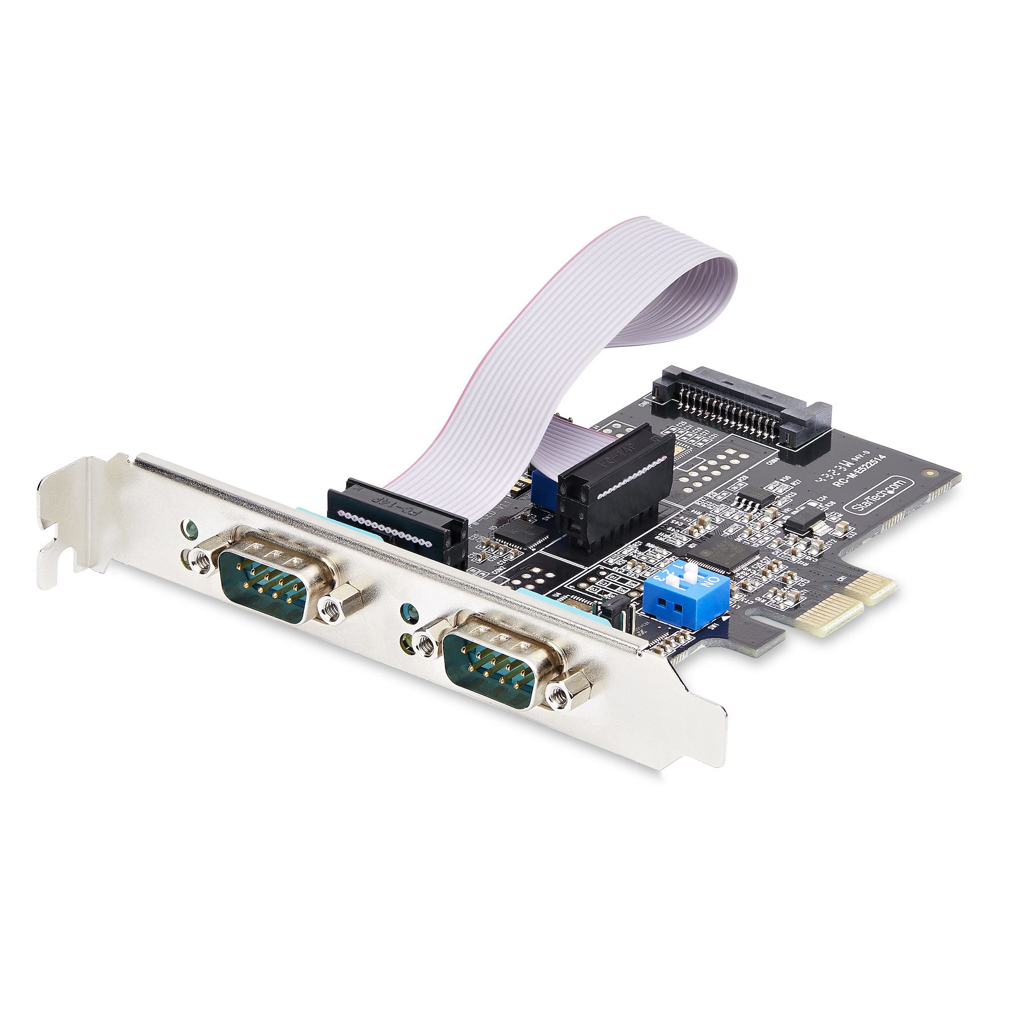 StarTech.com Carte Série PCI Express à 2 Ports - Adaptateur/Carte PCIe à 2 Ports vers RS232/RS422/RS485 (DB9), Support Bas-Profil Inclus, UART 16C1050, Windows/Linux, Conformité TAA - Protection ESD de niveau 4