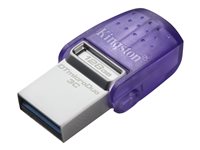 Kingston Technology DataTraveler microDuo 3C lecteur USB flash 128 Go USB Type-A / USB Type-C 3.2 Gen 1 (3.1 Gen 1) Acier inoxydable, Violet