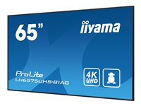 iiyama ProLite Écran plat de signalisation numérique 163,8 cm (64.5") LCD Wifi 500 cd/m² 4K Ultra HD Noir Intégré dans le processeur Android 11 24/7