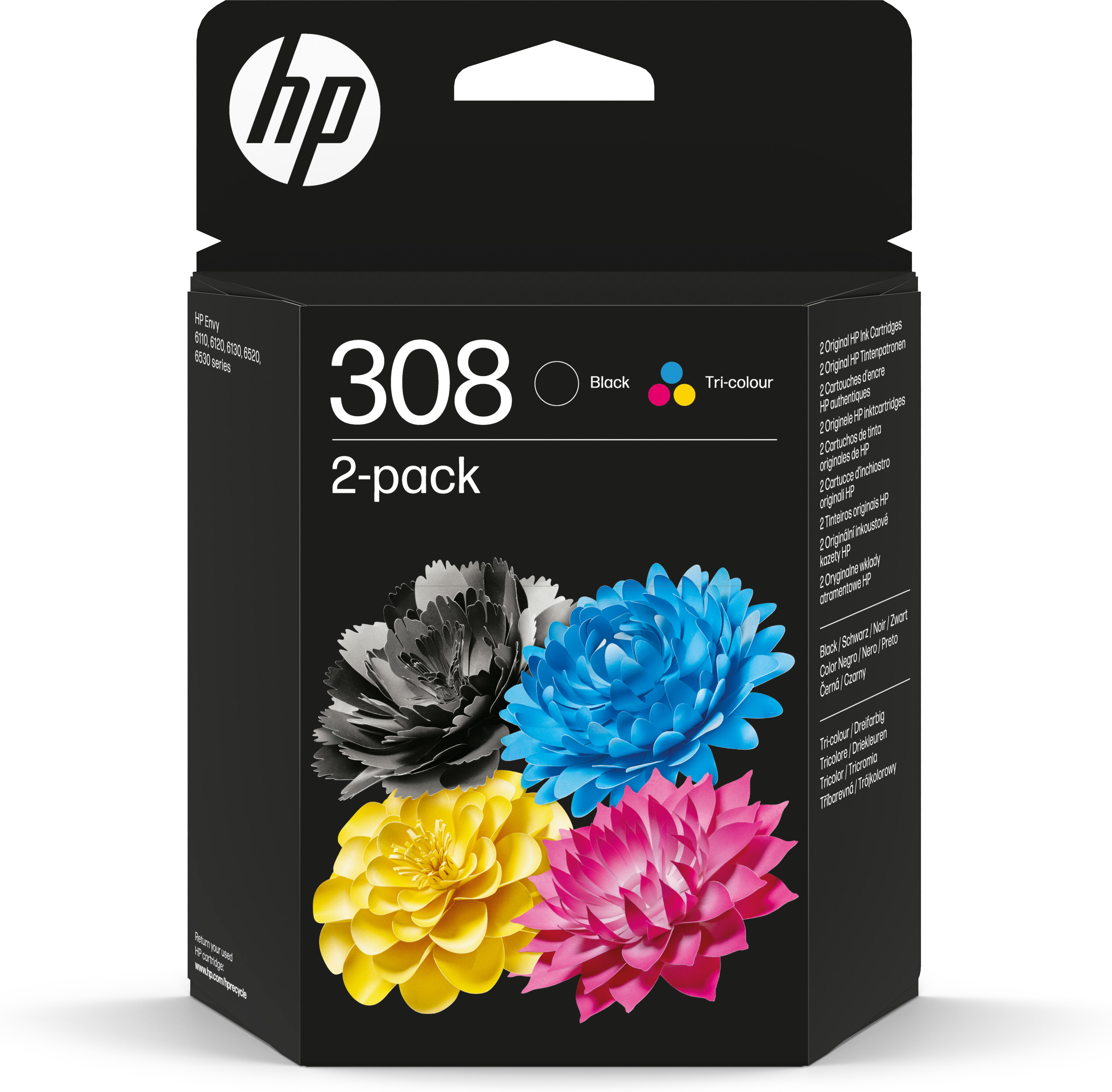 HP 308 Pack de 2 cartouches d’encre authentiques Noir/Trois couleurs