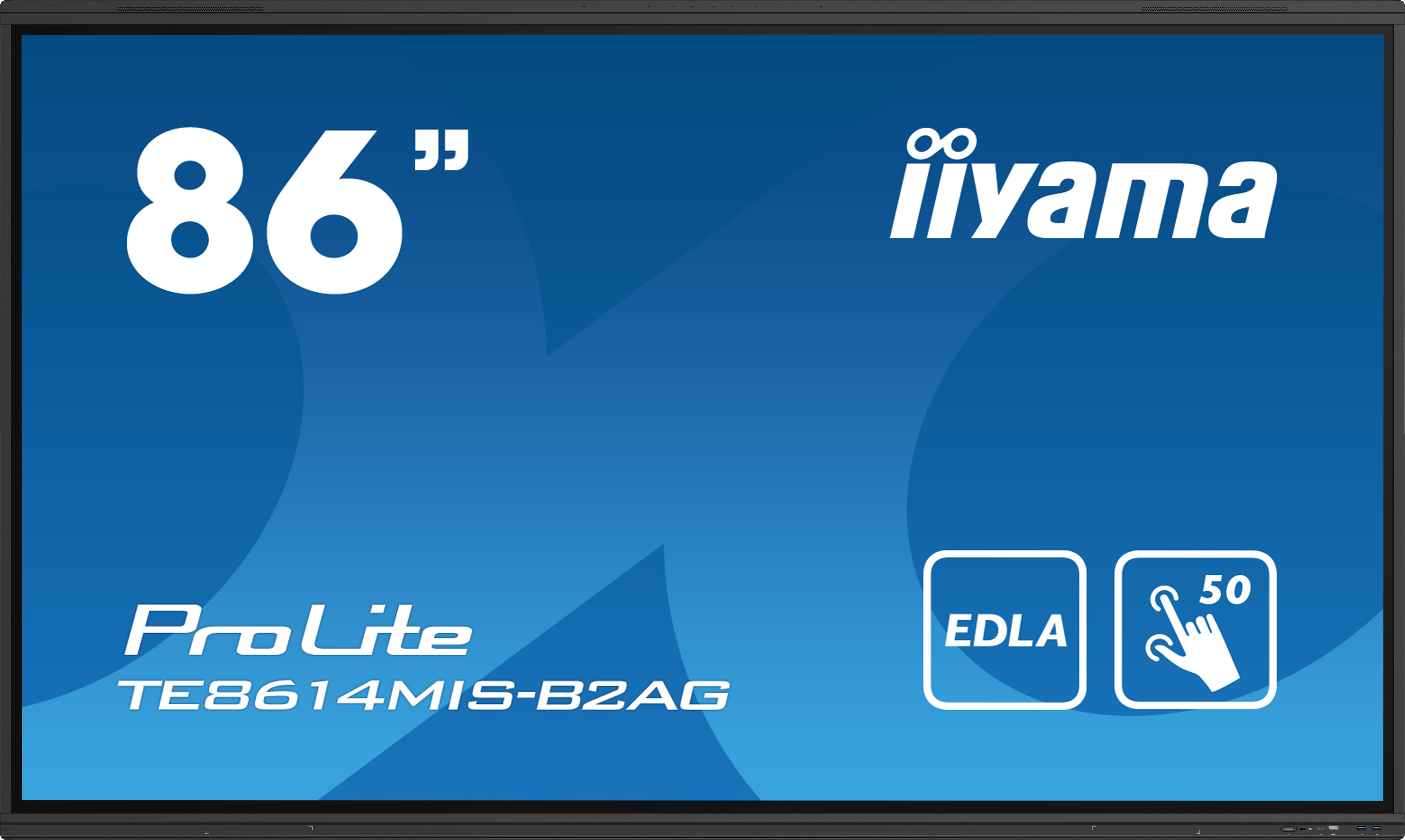 iiyama PROLITE TE8614MIS-B2AG Écran plat de signalisation numérique 2,17 m (85.6") Wifi 435 cd/m² 4K Ultra HD Noir Écran tactile Intégré dans le processeur Android 24/7