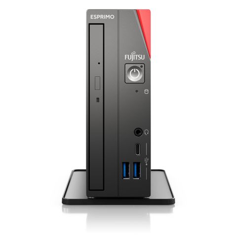 Fujitsu ESPRIMO G6012 i3-12100 UCFF Intel® Core™ i3 8 Go DDR4-SDRAM 256 Go SSD Windows 11 Pro Mini PC Noir, Rouge