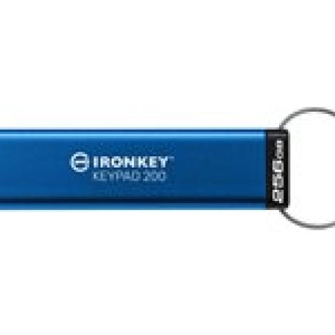Kingston Technology IronKey Keypad 200 lecteur USB flash 256 Go USB Type-A 3.2 Gen 1 (3.1 Gen 1) Bleu