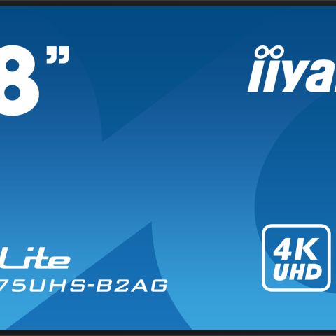 iiyama LH9875UHS-B2AG affichage de messages Écran plat de signalisation numérique 2,48 m (97.5") LED Wifi 500 cd/m² 4K Ultra HD Noir Intégré dans le processeur Android 11 24/7