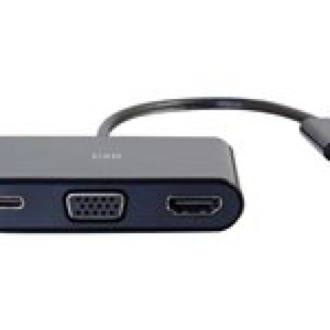 USB C to HDMI VGA Adapter w/Power Black