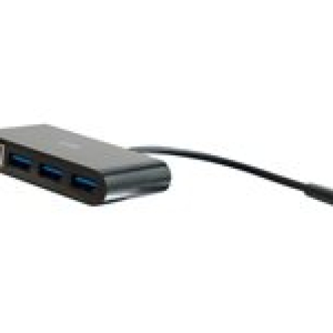 C2G USB C Ethernet and 3 Port USB Hub Black