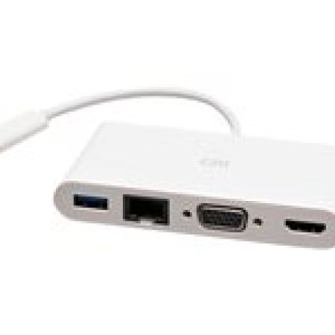 USB-C to HDMI VGA RJ45 Adapter White