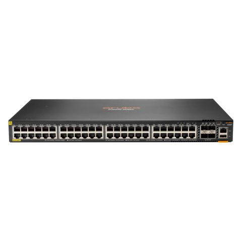 Aruba 6300F 48-port 1GbE Class 4 PoE & 4-port SFP56 Géré L3 Gigabit Ethernet (10/100/1000) Connexion Ethernet, supportant l'alimentation via ce port (PoE) 1U Gris