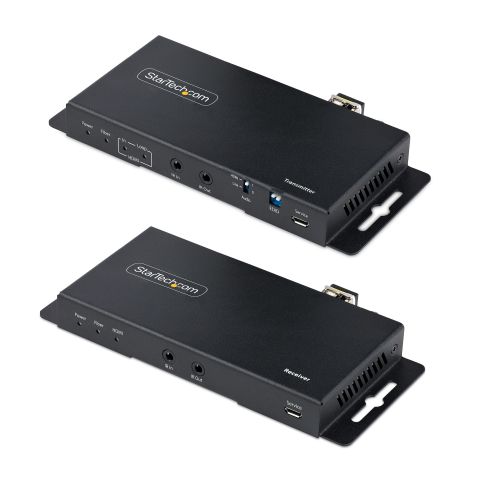 StarTech.com Kit Extender HDMI Fibre Optique - 4K60Hz jusqu'à 1km (Monomode) ou 300m (Multimode) Fibre optique LC, HDR, HDCP, Audio 3.5mm/RS232/Extender IR - Prolongateur/Extension HDMI - Kit Émetteur et Récepteur
