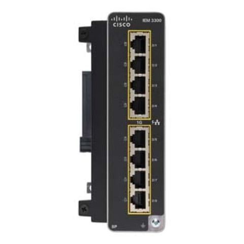 Cisco IEM-3300-8P= commutateur réseau Géré L2 Gigabit Ethernet (10/100/1000) Connexion Ethernet, supportant l'alimentation via ce port (PoE) Noir