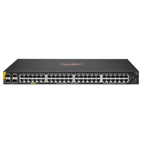 Aruba 6100 48G Class4 PoE 4SFP+ 370W Géré L3 Gigabit Ethernet (10/100/1000) Connexion Ethernet, supportant l'alimentation via ce port (PoE) 1U Noir