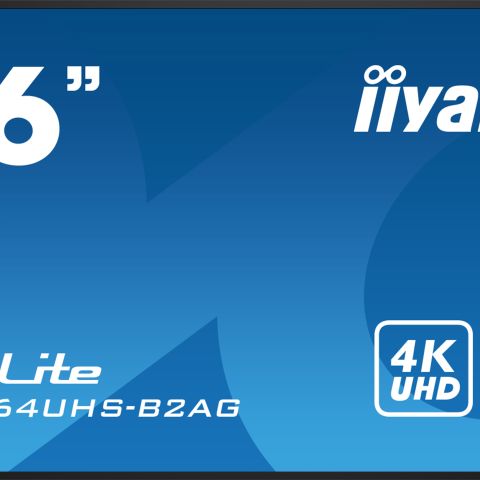 iiyama LH8664UHS-B2AG affichage de messages Écran plat de signalisation numérique 2,18 m (86") Wifi 500 cd/m² 4K Ultra HD Noir Intégré dans le processeur Android 24/7