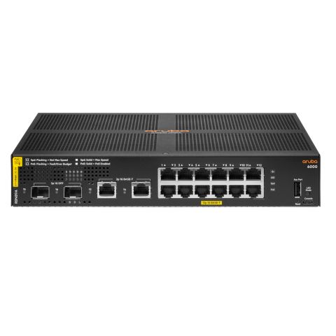 Aruba 6000 12G Class4 PoE 2G/2SFP 139W Géré L3 Gigabit Ethernet (10/100/1000) Connexion Ethernet, supportant l'alimentation via ce port (PoE) 1U