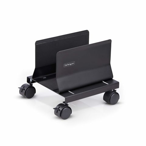 StarTech.com Support Mobile pour Unité Centrale, Support Mobile pour Unité Centrale PC à Roulettes, Charge Maximale de 21kg, Chariot à Roulettes pour Ordinateur de Bureau, Chariot en Acier, Support Réglable