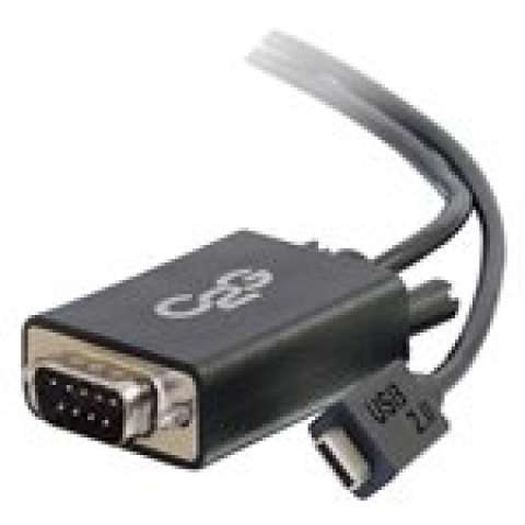 C2G USB 2.0 USB C to DB9 Serial RS232 Adapter Cable Black